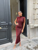 Robe bordeaux pailletée